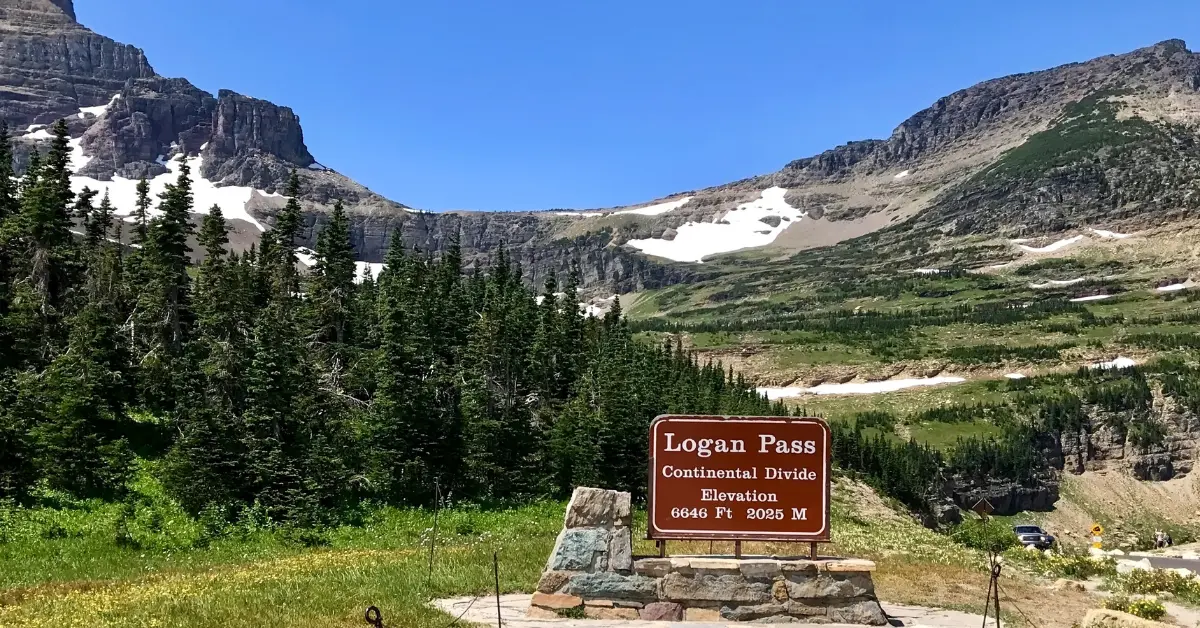 Glacier National Park Drive - Logan Pass Sign