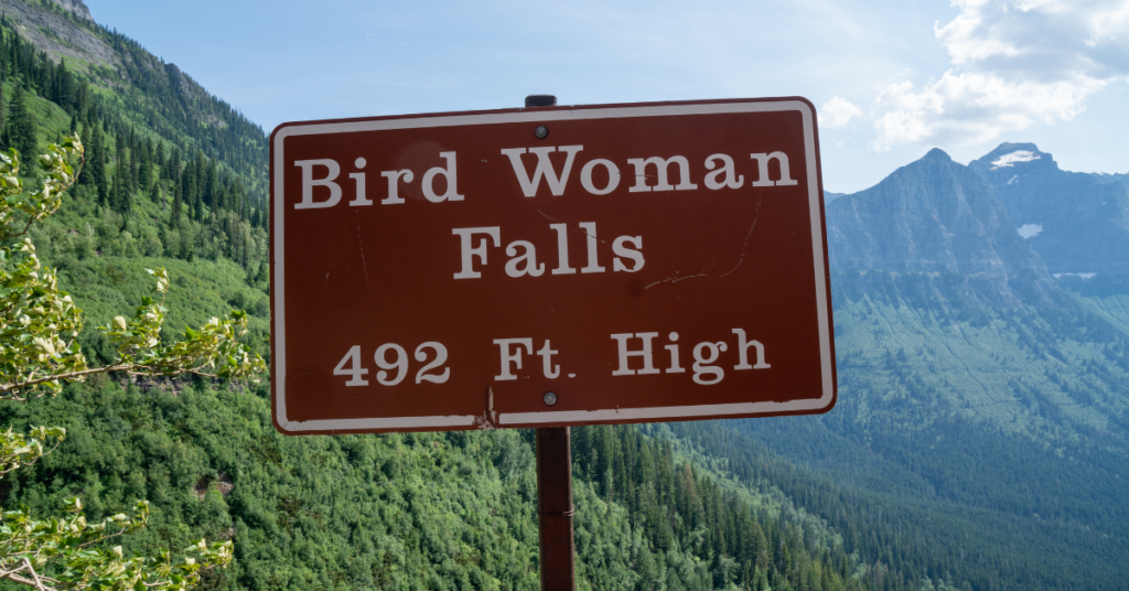 Bird Woman Falls Sign