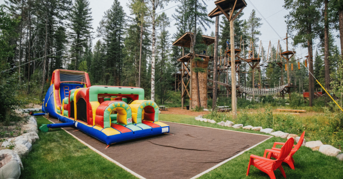 aerial ropes course near glacier national park