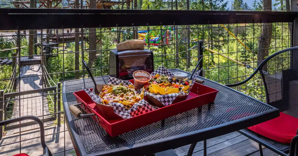 Table at Glacier Highline with Mexican food near Glacier National Park