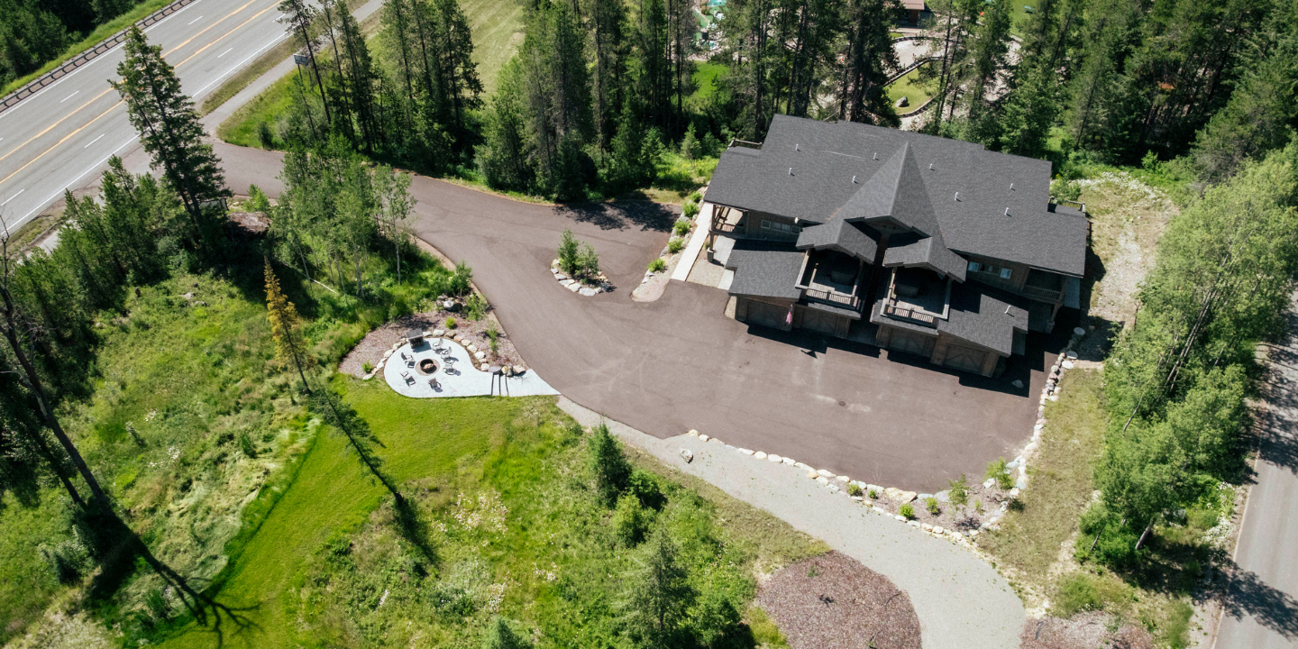 aerial view of building 4 - where to stay west glacier