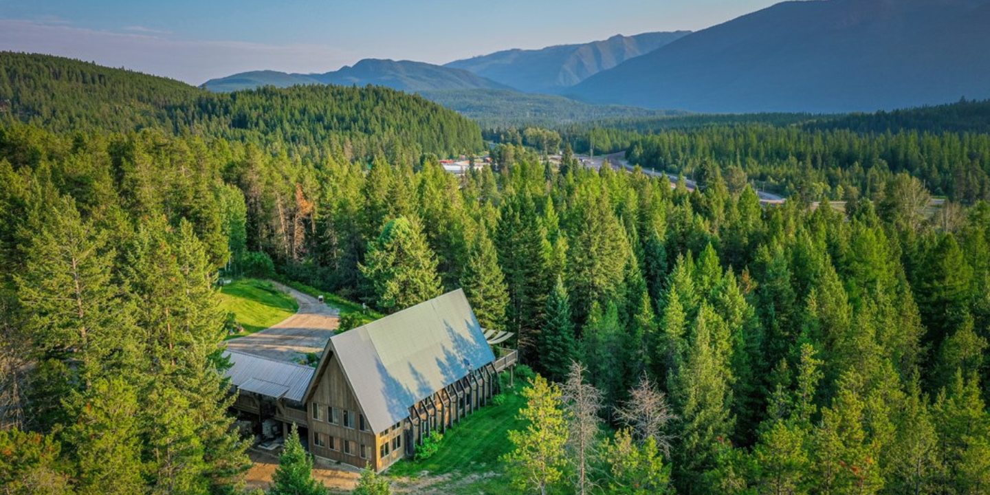 hebron house aerial - vacation rental west glacier montana