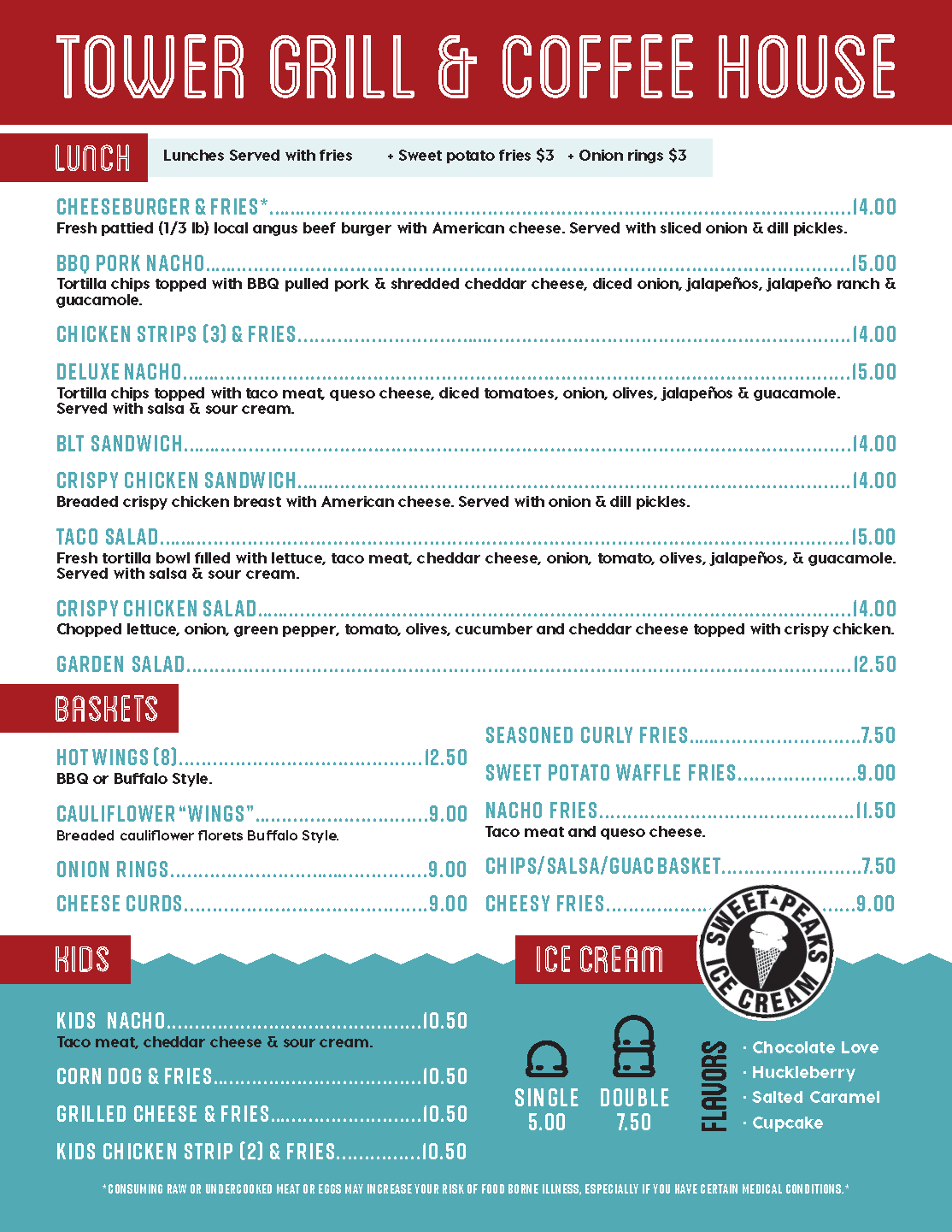 Tower Grill menu