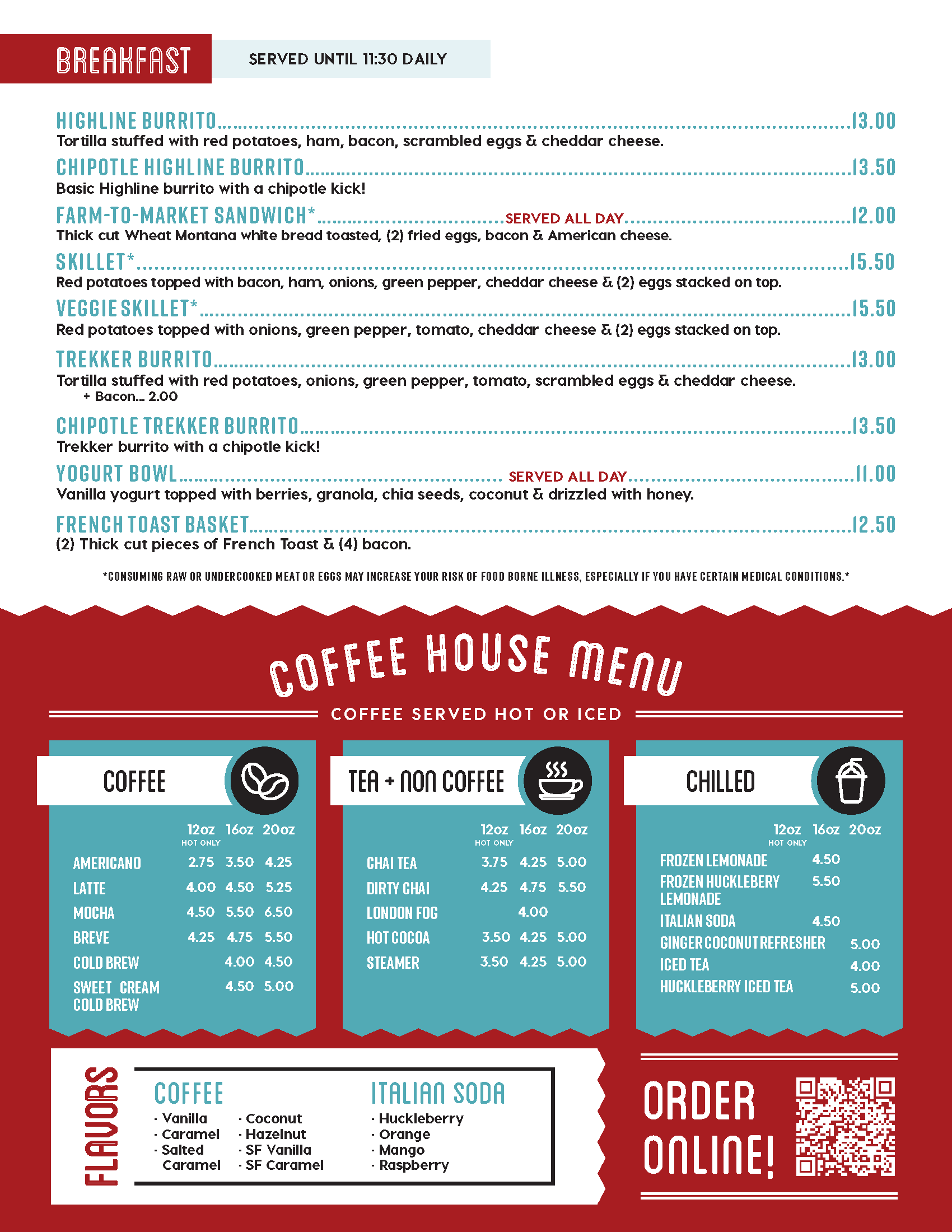 Tower Grill menu