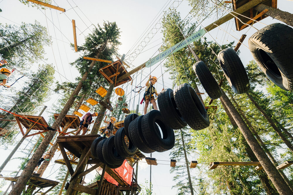 high rope course near glacier national park - glacier highline