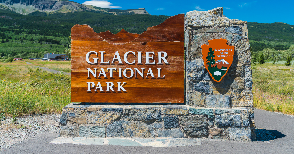 Glacier National Park welcome sign